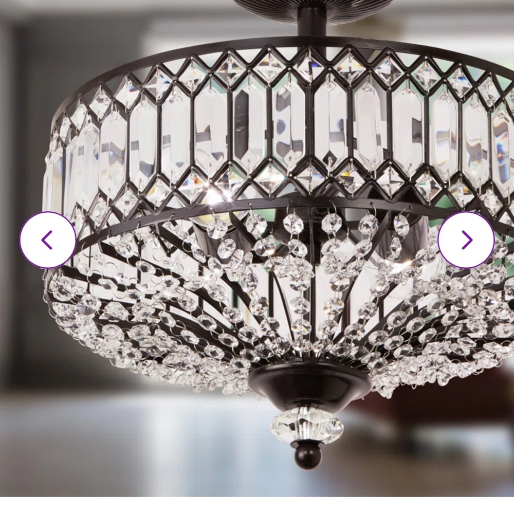 Kelly Clarkson home: Laurie 2 - Light 14.75'' Carved Crystal Drum Semi Flush